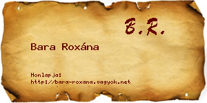 Bara Roxána névjegykártya